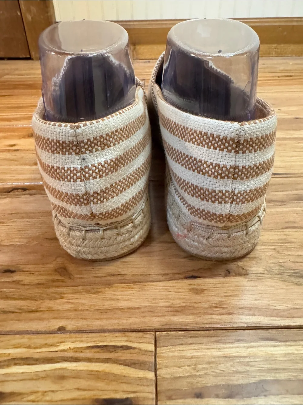 J.‎ Jill Women's Espadrille Flats Size 11 Tan Stripe Canvas NWOT